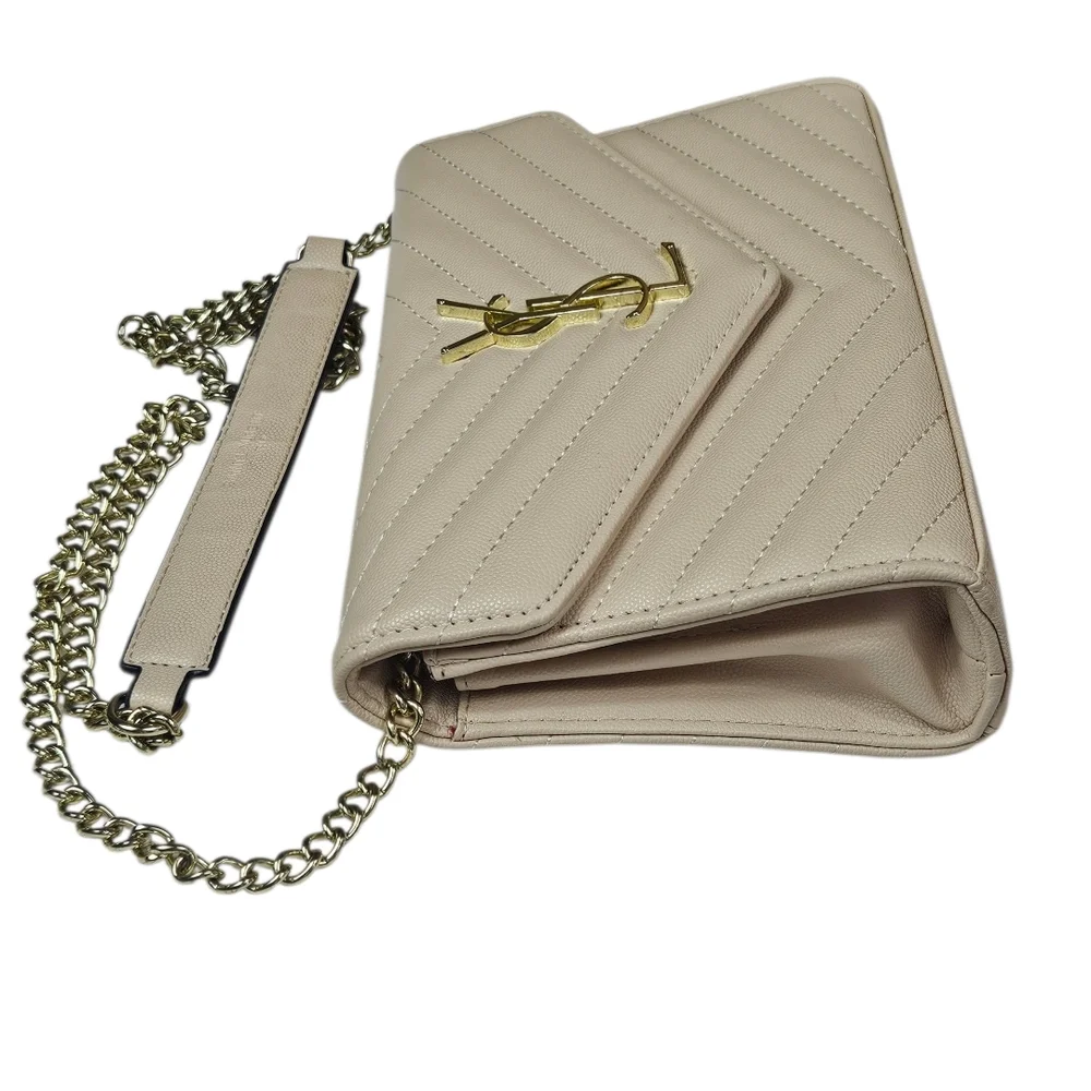 Yves Saint Laurent Cream Quilted Wallet Purse - Picture 13 of 16